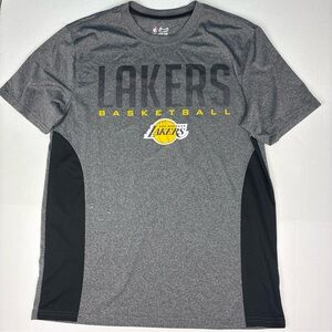 Los Angeles Lakers Ultra Game Adult Large Shirt NBA Basketball Gray Black Poly